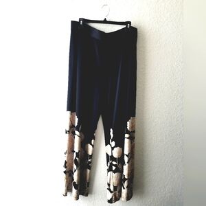 Black & Tan Flowy Pants 2X